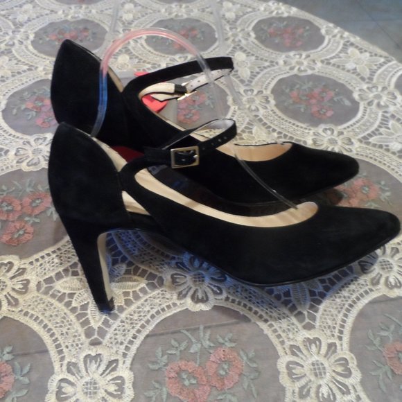 Sacha London Black Suede Pointy MaryJane Pumps 8.5 - Picture 5 of 16